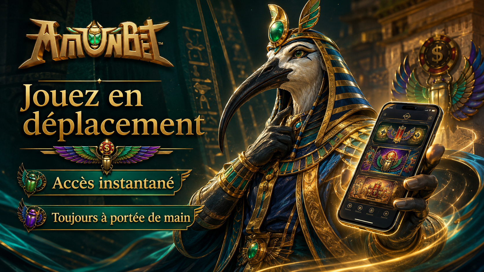 Jouez en déplacement avec l'application AmunBet