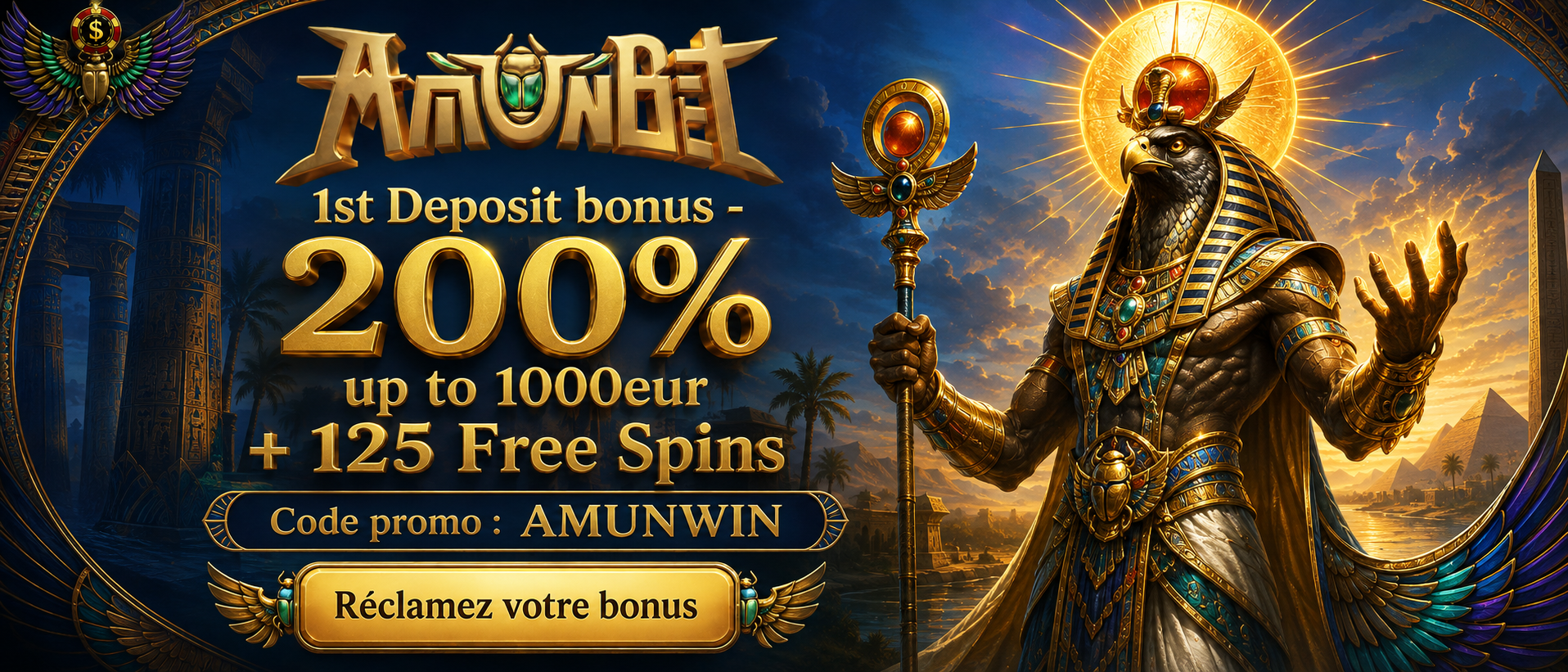 Bonus AmunBet 200% jusqu'à 1000€ - Code AMUNWIN